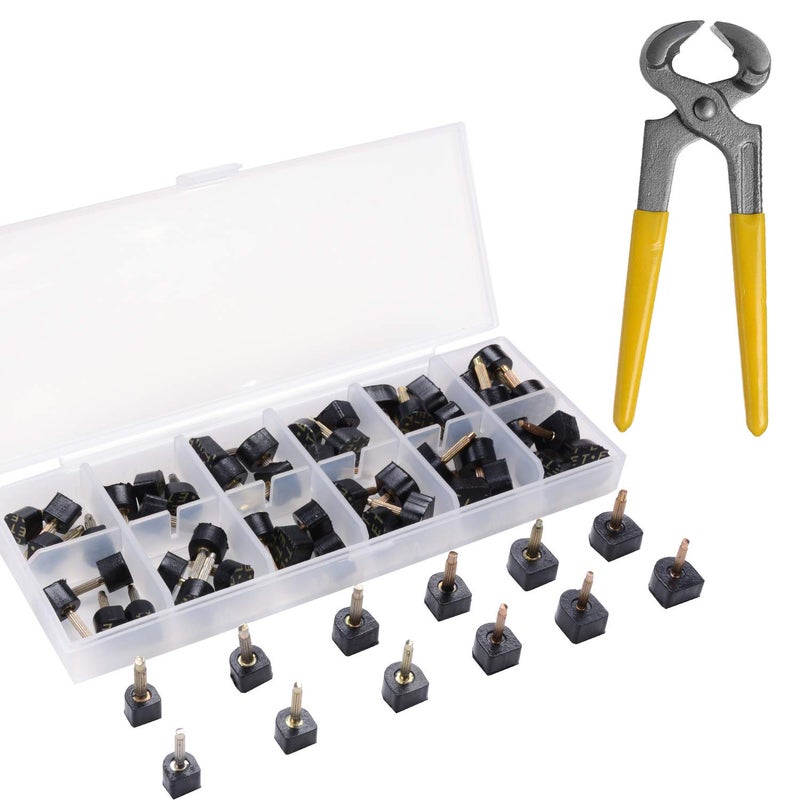 luakesa eMingo 24 Pairs High Heels Tips Replacement Shoes Repair Caps with 6 Inch Stiletto Remove Pliers, 6 Size,8,/9/10/11/12/12.5mm,U-Shape, Black - Image 1